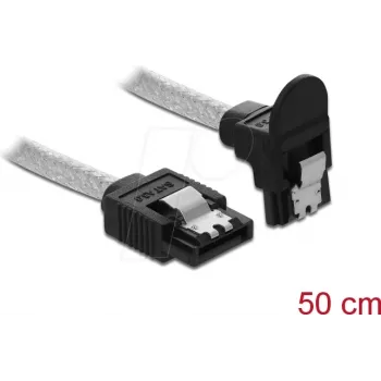 SATA kabelis DeLOCK 85346 0,5 m Melns Caurspīdīgs