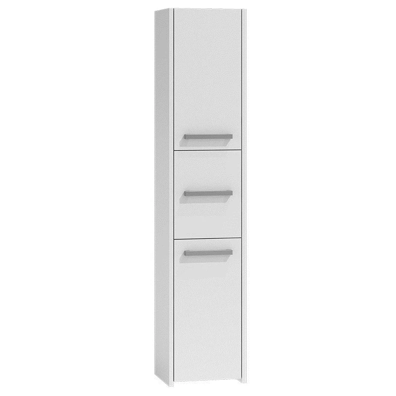 Brīvi stāvošs vannas istabas skapis Top e shop S43 BIEL — 6 plaukti, 400×300×1700 mm, balts