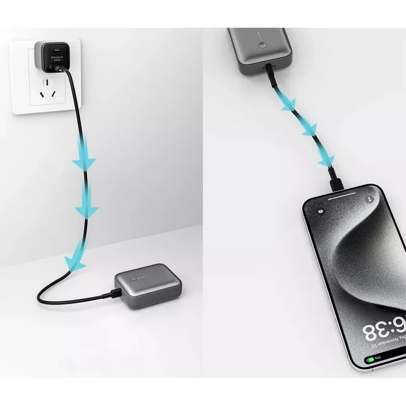 AUKEY 157000 10000 mAh pelēks power bank