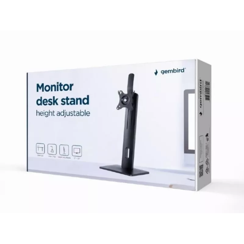 Gembird MS-D1-01 Monitora galda statīvs, augstuma regulēšana, melns