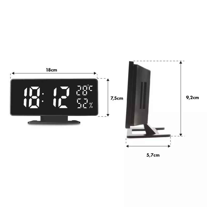 Digitālais LED modinātājpulkstenis GreenBlue GB395 ar temperatūras displeju