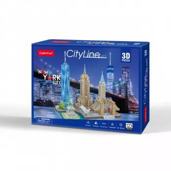 3D Puzle CubicFun Ņujorkas pilsētas līnija, 123 gab., 370×420 mm, vecums 8+