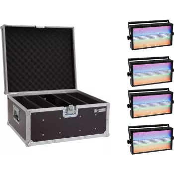 EUROLITE LED Super Strobe Set 20000679 — 4 LED stroboskopa gaismas ar transporta koferi