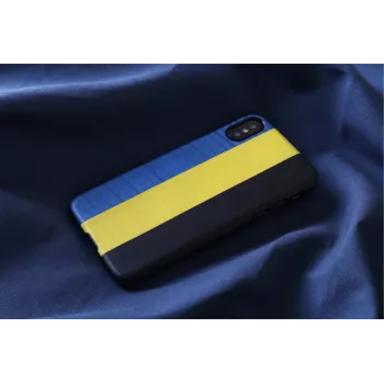 Aizsargmaciņš iPhone X/XS man and wood — dandy blue black, cietais apvalks