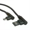 ROLINE USB 2.0 kabelis, leņķveida, Type A abpusējs - Micro B, ST/ST, melns, 0,8 m (11.02.8720)