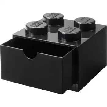 LEGO rakstāmgalda atvilktne 4, melna uzglabāšanas kaste ar kniedēm