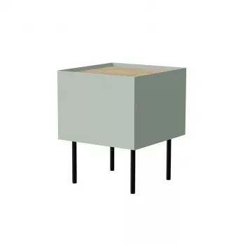 Naktsgaldiņš Cama Meble FELLINI 40x41x60, olīvu ar eļļotu ozola virsmu, 1 atvilktne, 2 komplektā