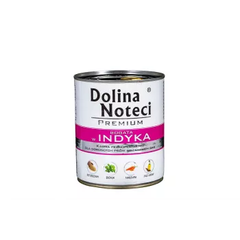 Slapjā suņu barība Dolina Noteci Premium — Tītars, 800 g, pieaugušiem suņiem, bez lipekļa un sojas, bez mākslīgām piedevām