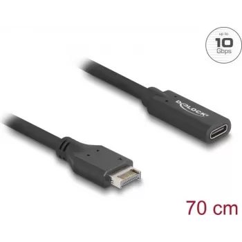 DeLOCK USB kabelis Type-E Key A 20 kontaktu vīrietis uz USB Type-C sieviete 70 cm