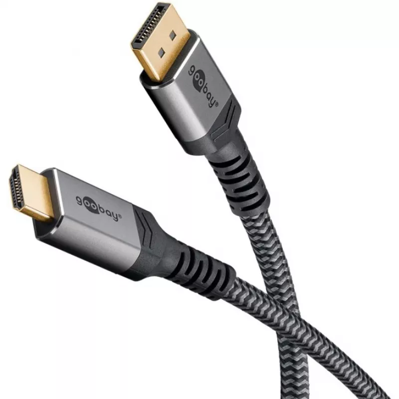 Goobay 65268 Video kabeļa adapteris 1 m DisplayPort–HDMI pelēks (65268)
