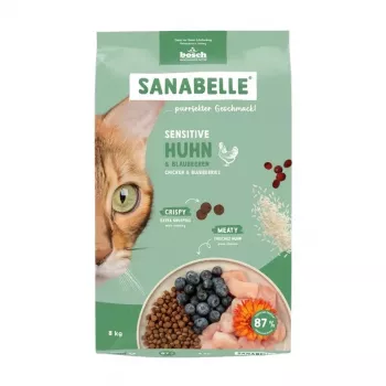 Sausā barība kaķiem Bosch Sanabelle Sensitive Chicken 8 kg — hipoalerģiska pilnvērtīga barība pieaugušiem kaķiem