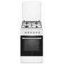Elektriski-gāzes plīts MPM MPM-56-KGM-04, 4 degļi, 56 cm, elektriskā cepeškrāsns, melna