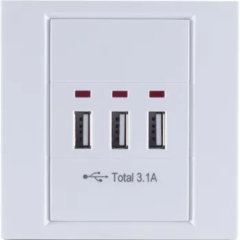ShiverPeaks BS60065 USB kontaktligzda balta