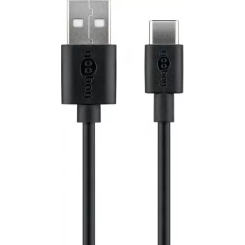 Goobay USB-C uzlādes un sinhronizācijas kabelis (USB-A > USB-C) 38675 Melns