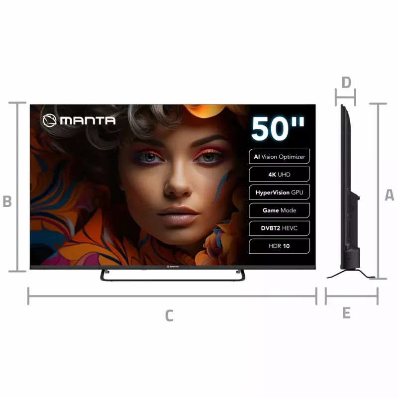 Manta 50LUV125E 50 collu LED televizors ar 4K izšķirtspēju