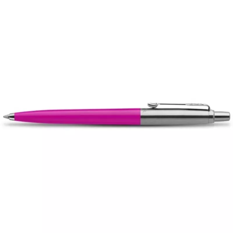 Parker 2075996 Jotter Originals piespraužamā lodīšu pildspalva ar atsperīgu klipu, fuksīna spīdīga plastmasa