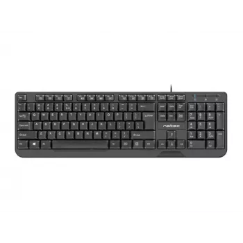 Natec Trout Slim USB klaviatūra, ASV izkārtojums, melna