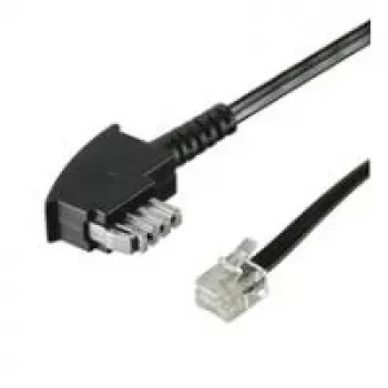 Wentronic Goobay TAE-N savienojuma kabelis (starptautiskais pin out) 4-pin, Melns, 6 m - TAE-N spraudnis uz RJ11/RJ14 spraudni (6P4C) (50952)
