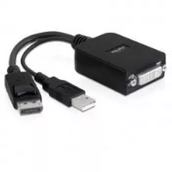 Video kabeļa adapteris DeLOCK 61855 0.23m DisplayPort DVI-I Melns