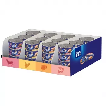 OptiVital mixcase: kaķiem vista, liellopu gaļa, MSC lasis, tītars 36x85g