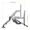 Maclean MC-860N Monitora stiprinājums ar gāzes atsperi, 13-27 inch, 8 kg, Melns