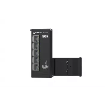 Teltonika NETWORKS TSF010 nepārvaldīts Fast Ethernet slēdzis (10/100) DIN sliedei, melns