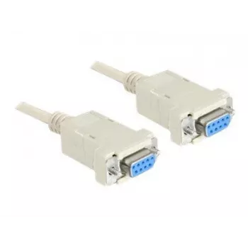 DELOCK Serial Nullmodem kabelis 9-pin sievišķais uz 9-pin sievišķais 1,8 m, pelēks