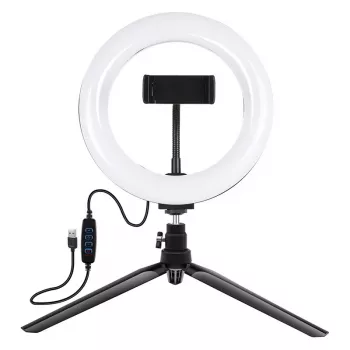 Statīvs Puluz ar 20cm LED gredzena lampu Vlogging PKT3073B