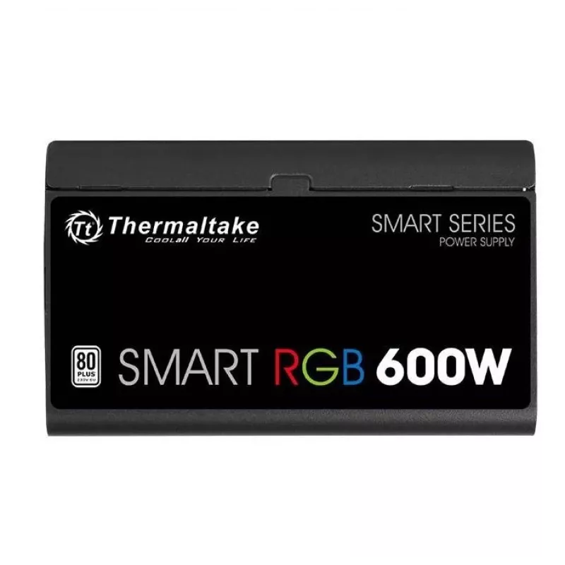 Thermaltake SMART RGB PS-SPR-0600NHSAWE-1 - Barošanas bloks (iekšējais) - ATX12V 2.3 - 80 PLUS - 600 W - aktīvais PFC - Melns