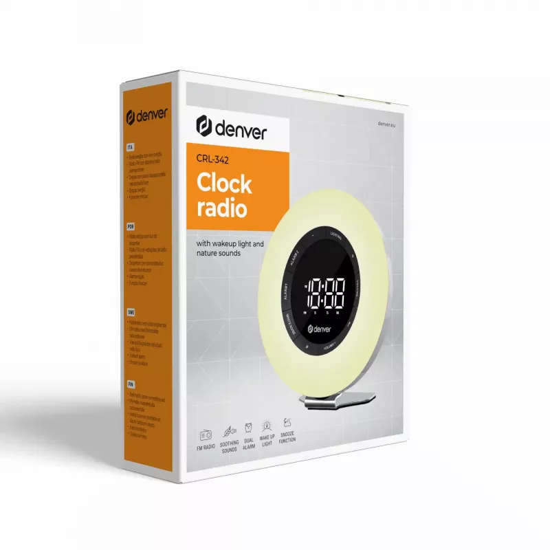 Denver CRL-342 modinātājpulkstenis ar pamošanās gaismu