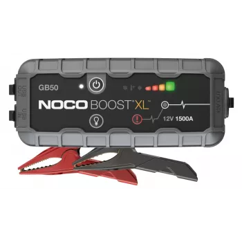 Jump starter NOCO GB50 1500 A Litija-jonu, 35 Wh, IP65, benzīns līdz 7 L / dīzelis līdz 4,5 L, iebūvēts lukturītis, USB 5V/2,1A