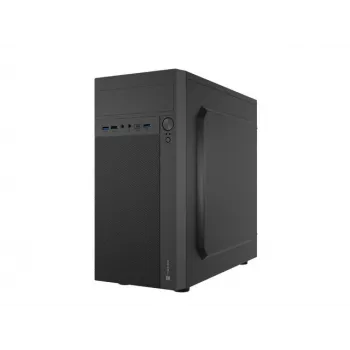 PC korpuss NATEC Helix Mini Tower Melns — microATX/Mini-ITX, 3x3.5 coll + 5x2.5 coll, 33 cm GPU, USB-C/USB-A porti