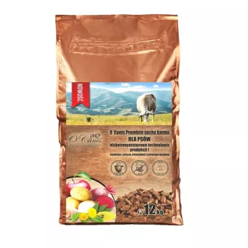 O'CANIS Premium Jēra gaļa ar prosu, kartupeļiem un sarkanajām bietēm - sausā suņu barība - 12kg