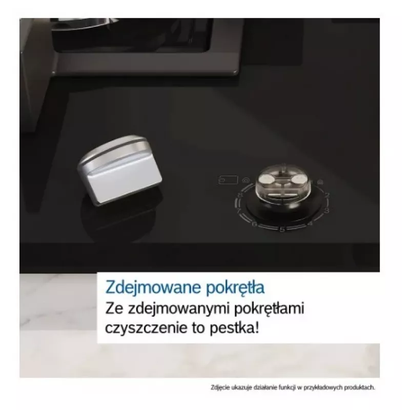 Iebūvējamā gāzes plīts virsma Bosch PPP6A2I40, 4 zonas, čuguna režģi, melna, 590×520×54 mm, rotējošie slēdži
