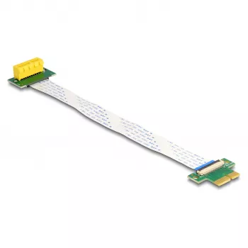 DeLOCK Riser Card PCI Express x1 vīriešu uz x1 slotu 90° leņķī ar FPC kabeli 15 cm