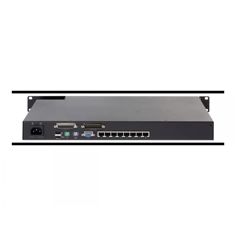 KVM slēdzis APC KVM0108A, 8-portu PS/2 VGA, 1U plaukts, 1600x1200, melns