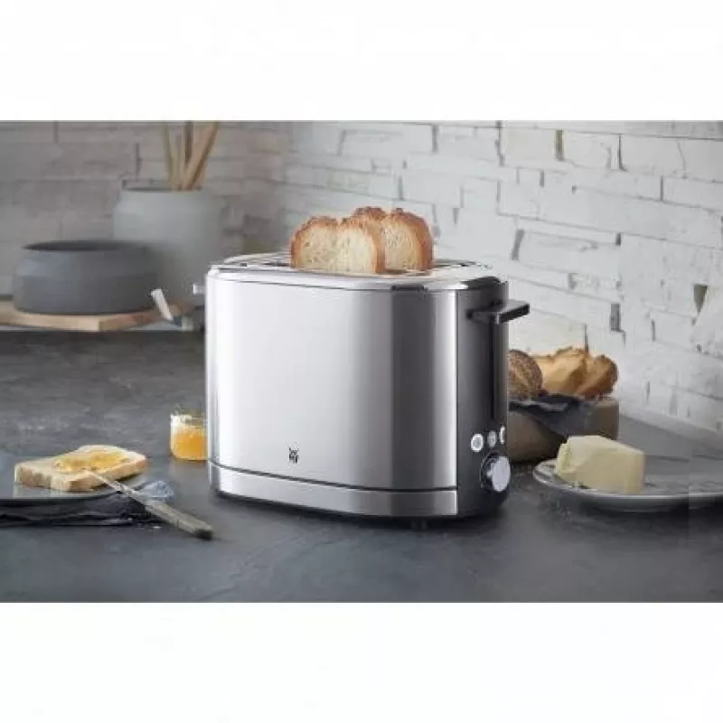 Toasteris WMF Bueno Pro 6 — 2 šķēlēm, 870 W, sudrabs/melns