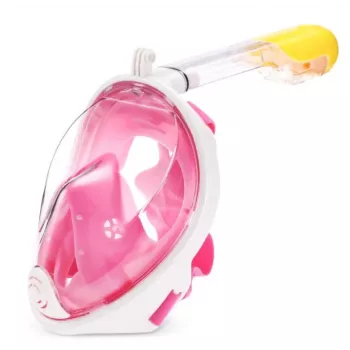 Pilnsejas snorkelēšanas maska Free Breath M2068G S/M — Rozā, pretaizsvīšana, panorāmas skats