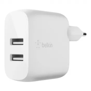 Belkin BOOST CHARGE - Barošanas bloks - 24 vati - QC 3.0 - 2 USB izejas - Balts (WCB002VFWH)