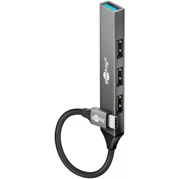 Goobay Slim 4-Portu USB-Hubs, USB-C™ uz USB-A, USB 3.2 (74457)