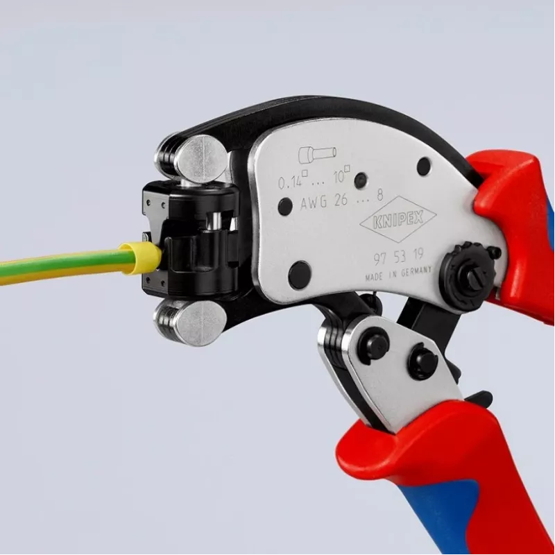 KNIPEX Twistor T pašregulējošās gofrēšanas knaibles vadu uzgaļu gofrēšanai