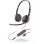 Austiņas HP POLY Blackwire C3225 vadu USB-A galvas saite birojam/zvanu centram, 20–20000 Hz, 121 g, melna