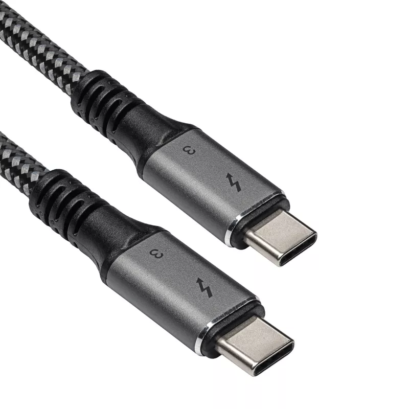 Akyga AK-USB-34 USB-C – USB-C Thunderbolt 3 kabelis, 40 Gbps, 100 W, 1,5 m, melns