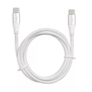 USB-C uz USB-C kabelis IBOX IKUTC1W 1 m, USB 2.0, 3 A, balts, tekstila pinums