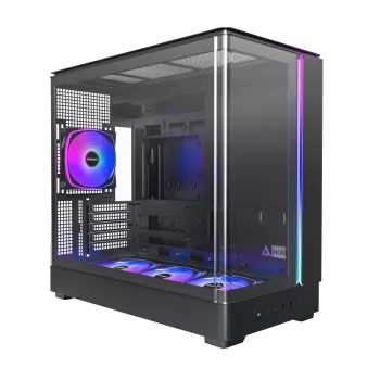 Korpusa Montech KING 15 PRO Melns — micro ATX / Mini-ITX midi tornis