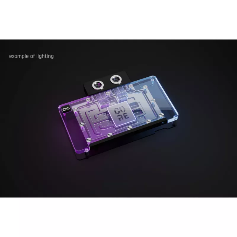 Ūdens bloks grafiskajai kartei Alphacool RTX 5080 Phoenix Transparent Silver ar aizmugures plāksni