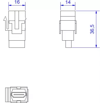 Bachmann 918.0411 HDMI Keystone Jack — HDMI 2.0 modulis sienas plates un sadales paneļiem