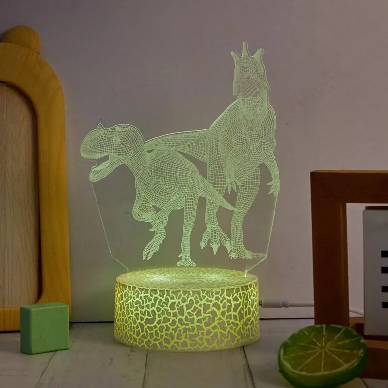 Galda LED lampa MANTA SNL117RGB RGB 3D dinozauru gaismas dekorācija