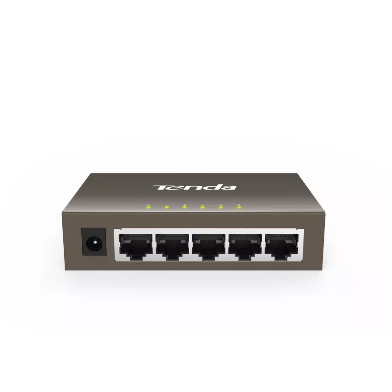Nepārvaldāms slēdzis TENDA TEG1005D — 5x Gigabit RJ-45 porti, 10 Gbit/s pārslēgšanas jauda, pelēks