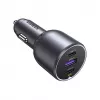 Ugreen 130W 3-Port ātrās uzlādes auto lādētājs pelēks